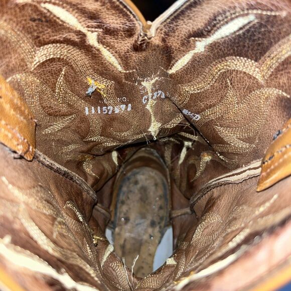 Tony Lama CT873 8.5D Mens Cowboy Western Boots‎ Multi Brown - Picture 8 of 10